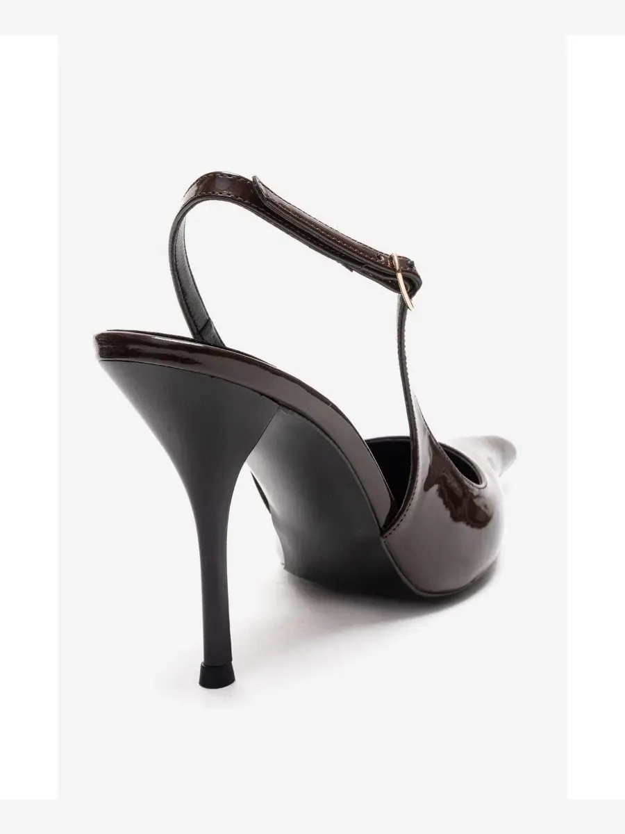 Туфли-лодочки острый мыс на каблуке Prologue Shoes — изображение 5 из 6, коричневый