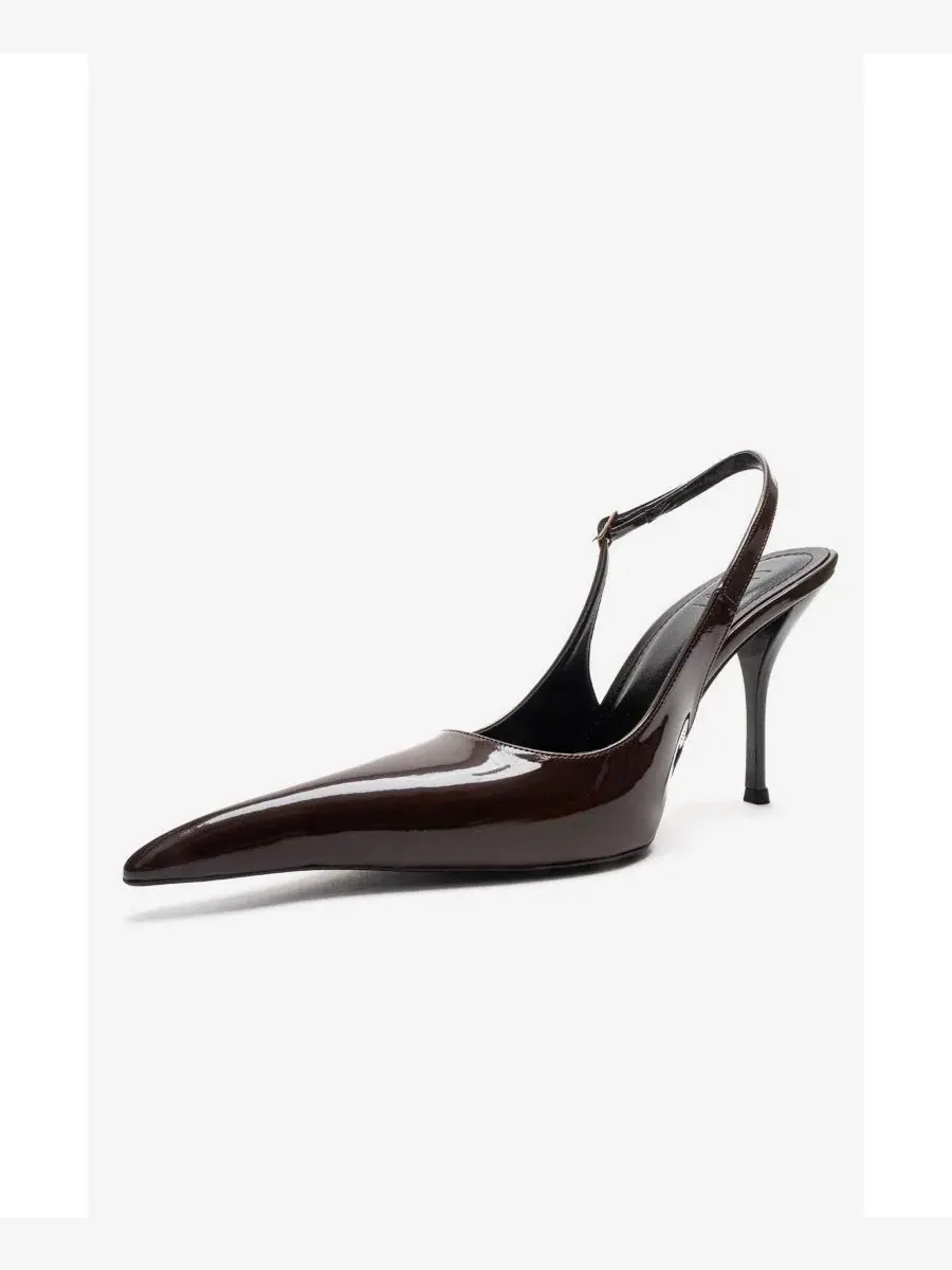Туфли-лодочки острый мыс на каблуке Prologue Shoes — изображение 6 из 6, коричневый