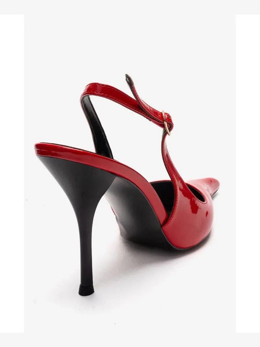 Туфли-лодочки на каблуке-шпильке с острым мысом Prologue Shoes — изображение 5 из 6, красный