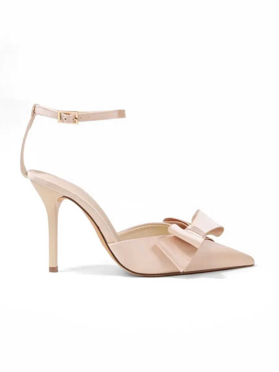 Туфли-лодочки Tulip Satin D'Orsay Bow Pumps BERNESS — изображение 2 из 6, бежевый