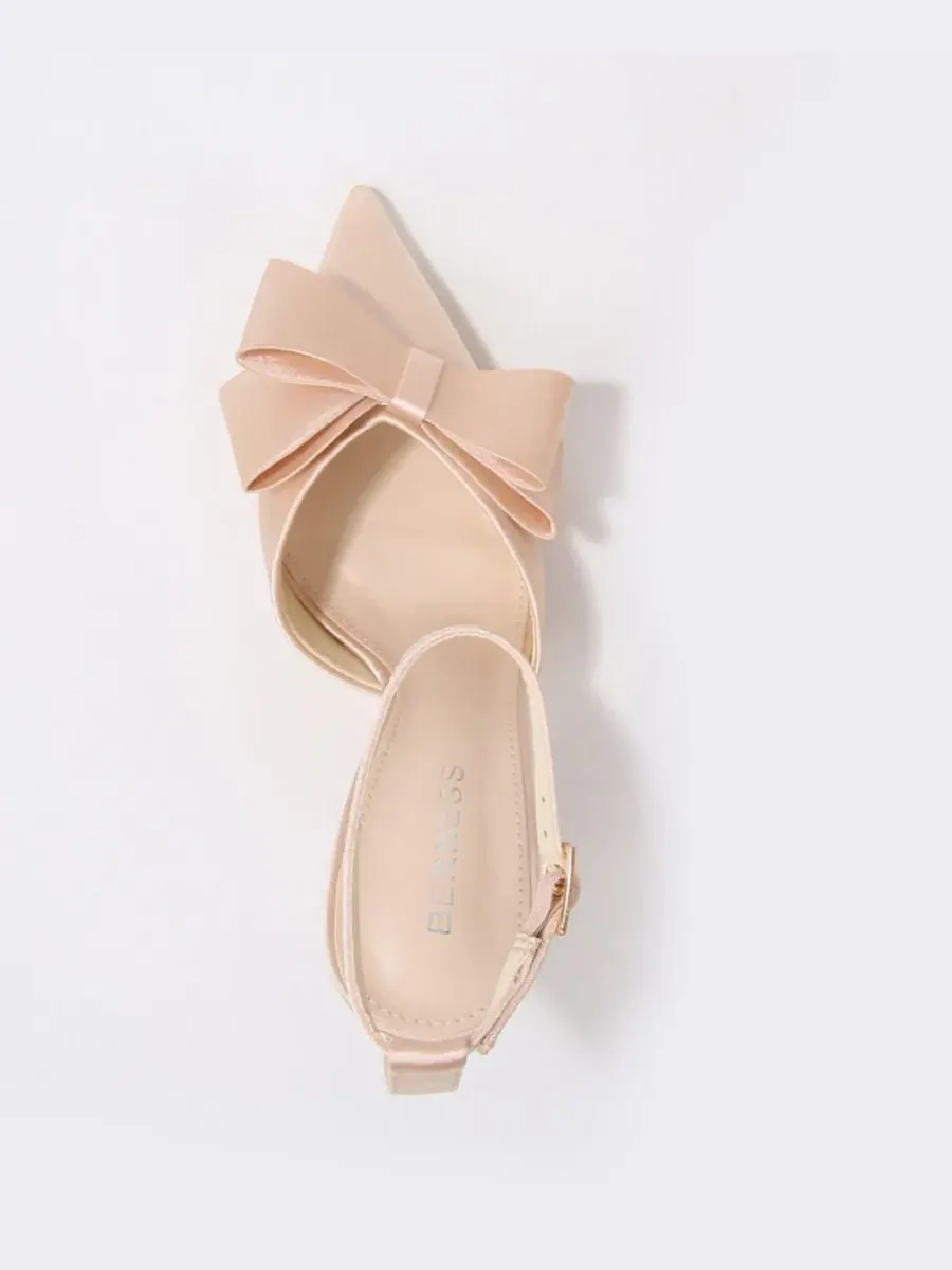 Туфли-лодочки Tulip Satin D'Orsay Bow Pumps BERNESS — изображение 4 из 6, бежевый