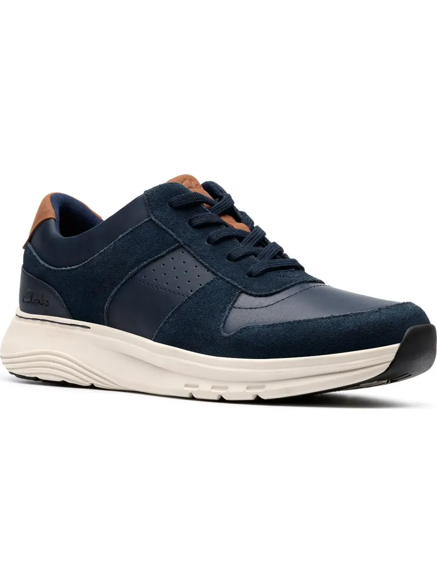 Кроссовки мужские Clarks Motion Trek GO, повседневные, на шнуровке — изображение 1 из 10, темно-синий