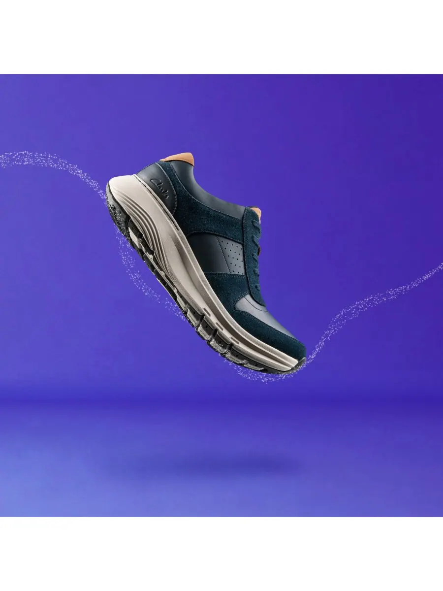 Кроссовки мужские Clarks Motion Trek GO, повседневные, на шнуровке — изображение 3 из 10, темно-синий