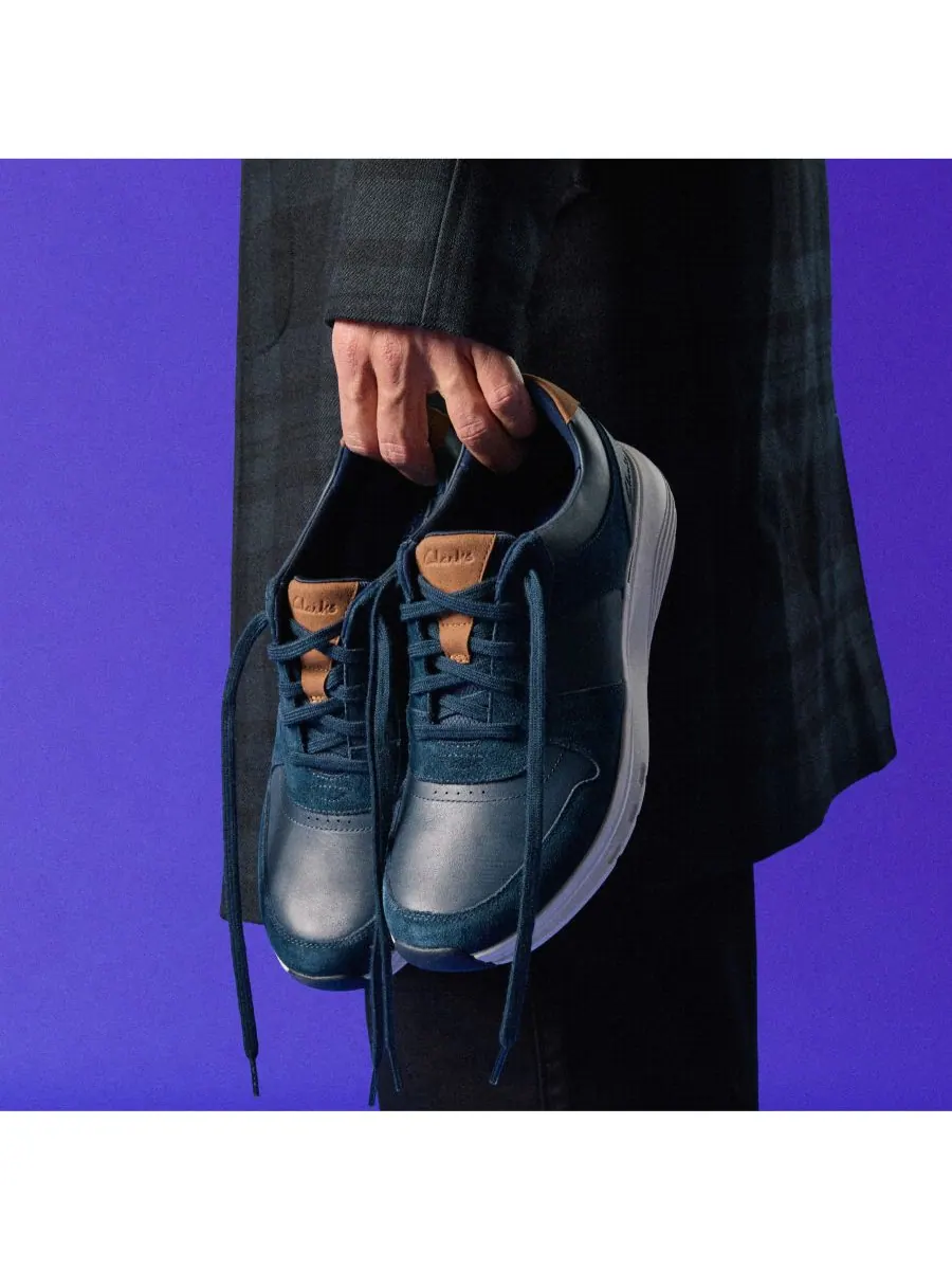 Кроссовки мужские Clarks Motion Trek GO, повседневные, на шнуровке — изображение 8 из 10, темно-синий
