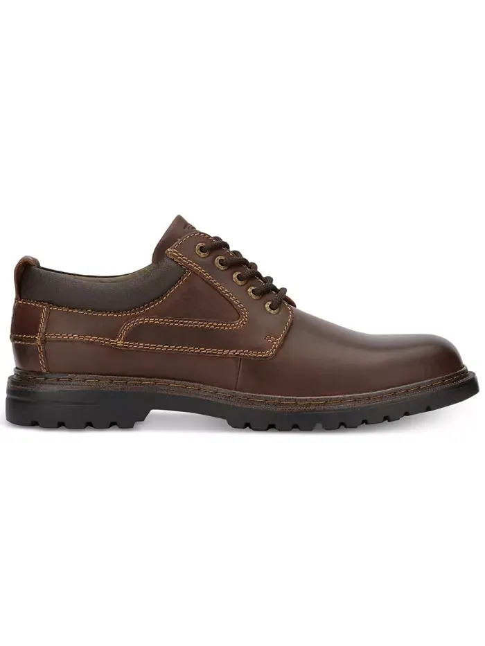 Мужские оксфорды Warden с круглым мысом из кожи Dockers — изображение 2 из 7, красный коричневый