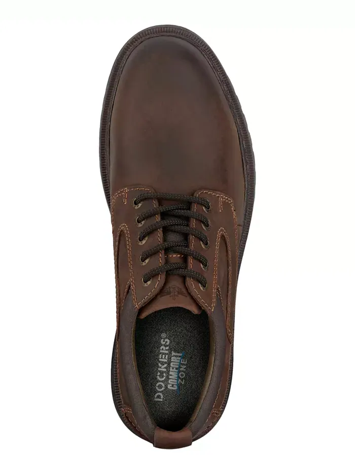 Мужские оксфорды Warden с круглым мысом из кожи Dockers — изображение 3 из 7, красный коричневый