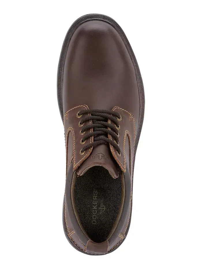 Мужские оксфорды Warden с круглым мысом из кожи Dockers — изображение 5 из 7, красный коричневый