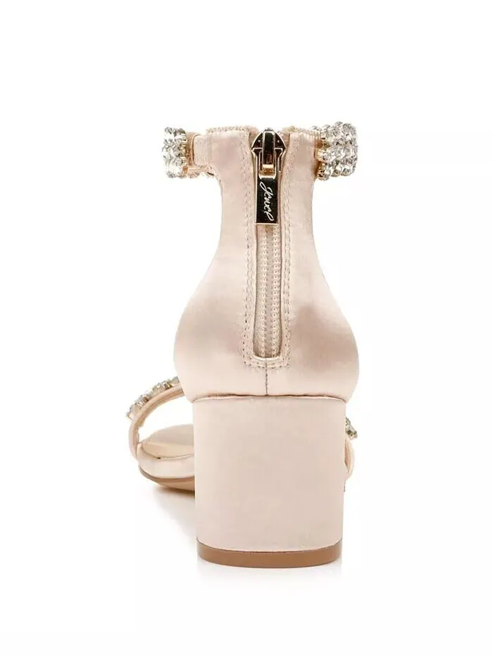 Женские вечерние босоножки Bronwen Block Heel Jewel Badgley Mischka — изображение 3 из 5, шампань