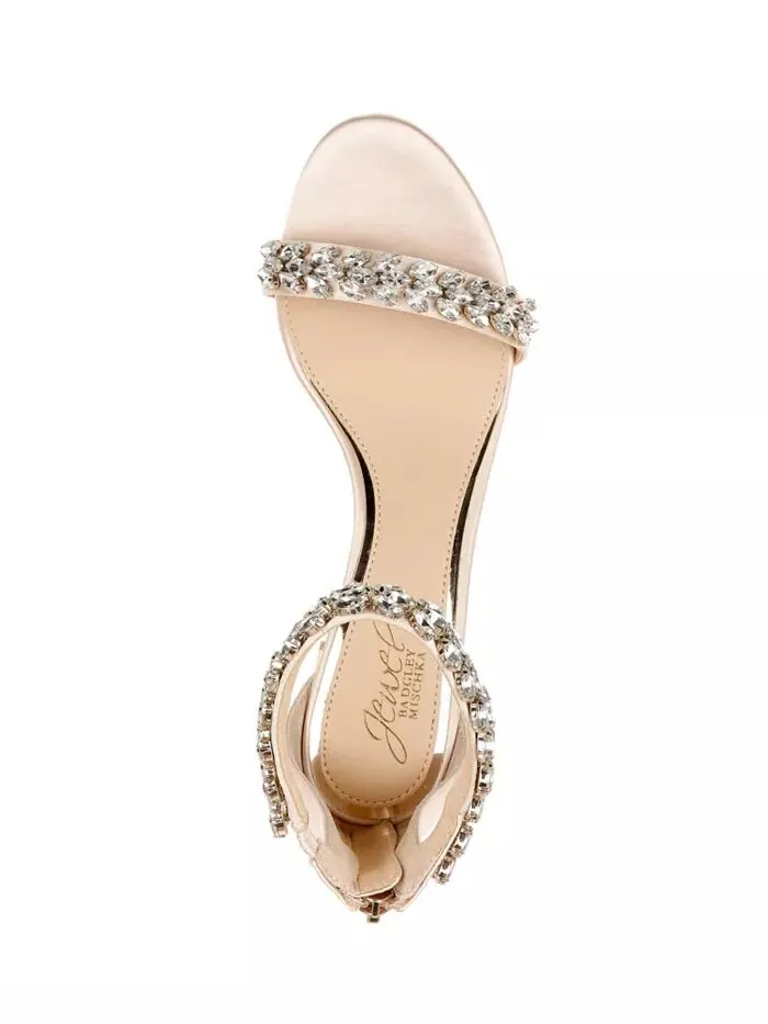 Женские вечерние босоножки Bronwen Block Heel Jewel Badgley Mischka — изображение 4 из 5, шампань
