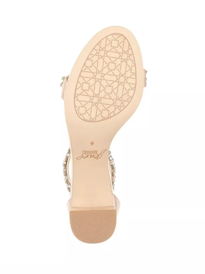 Женские вечерние босоножки Bronwen Block Heel Jewel Badgley Mischka — изображение 5 из 5, шампань