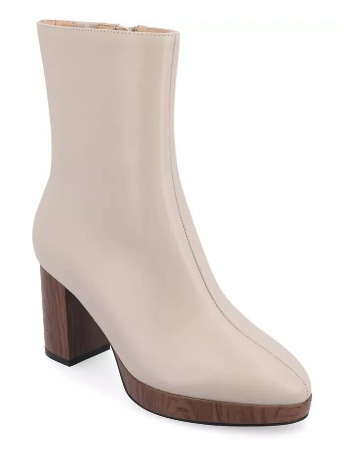 Женские ботильоны Romer Center Seam Platform Block Heel Journee Collection — изображение 1 из 5, тауп