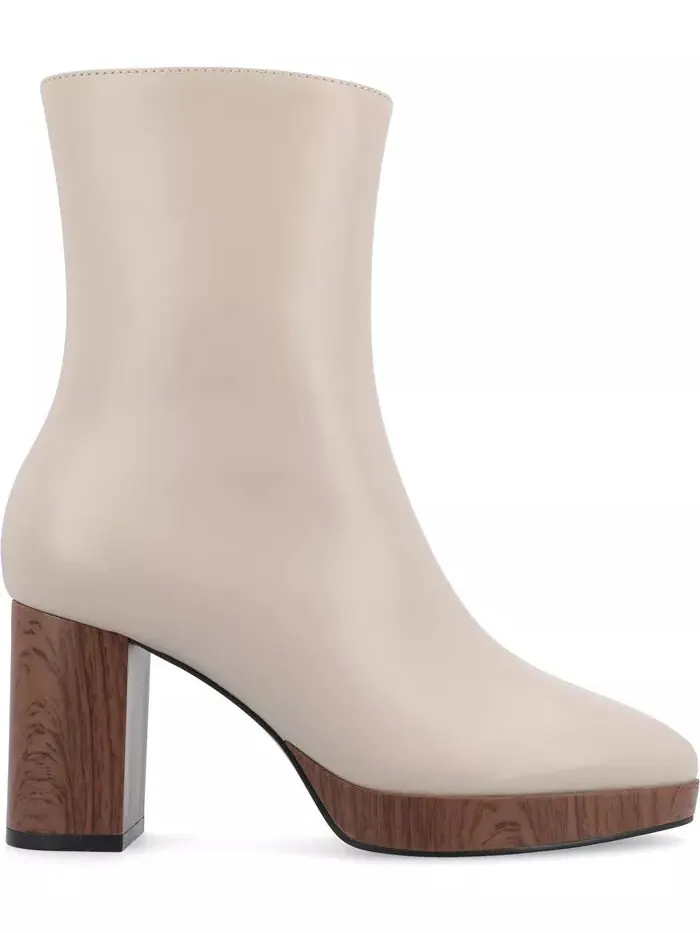 Женские ботильоны Romer Center Seam Platform Block Heel Journee Collection — изображение 2 из 5, тауп