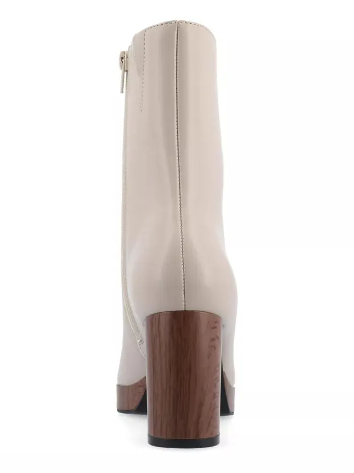 Женские ботильоны Romer Center Seam Platform Block Heel Journee Collection — изображение 3 из 5, тауп
