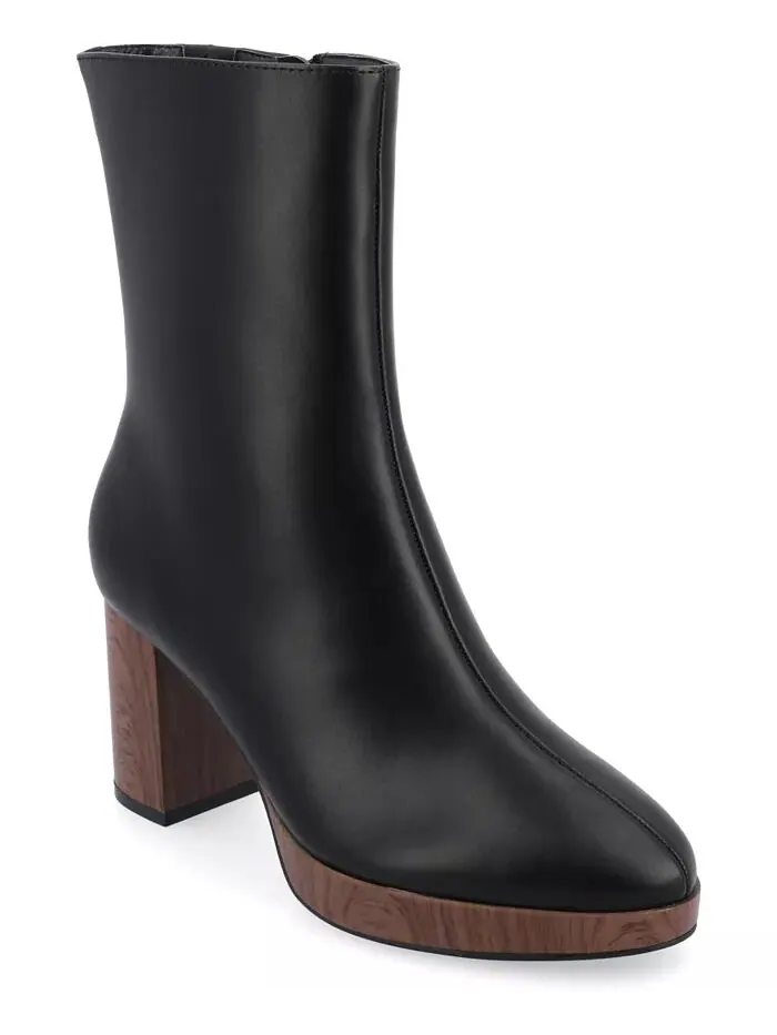 Женские ботильоны Romer Center Seam Platform Block Heel Journee Collection — изображение 1 из 5, черный