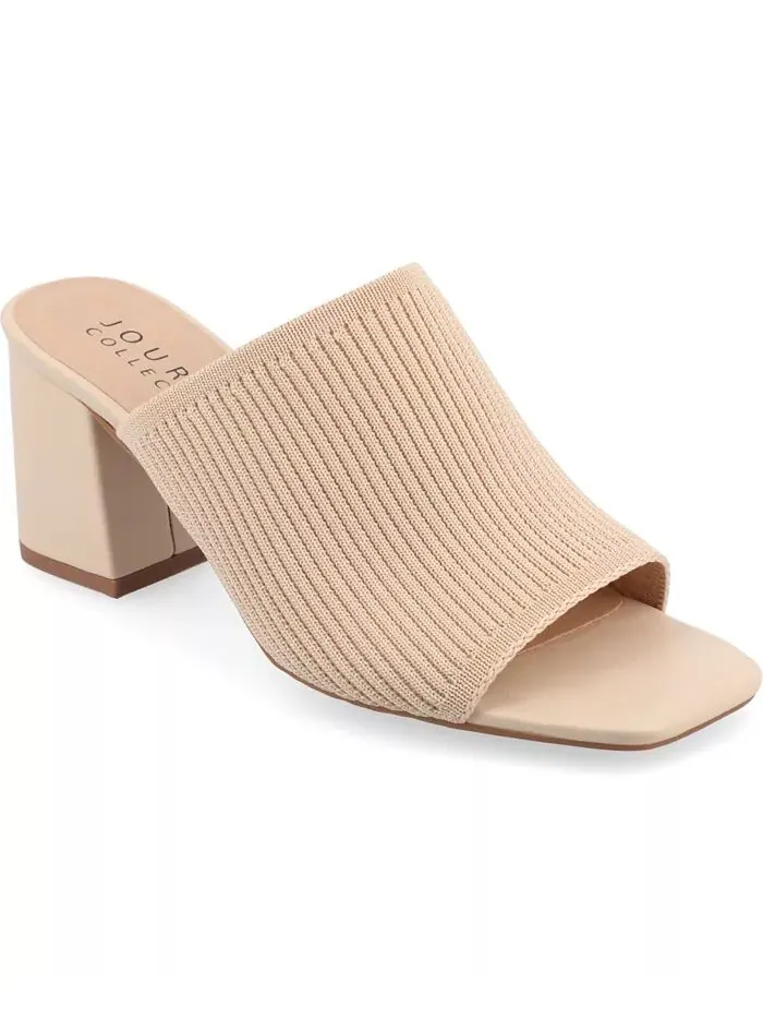 Женские босоножки Lorenna Block Heel Slide Journee Collection — изображение 1 из 7, бежевый
