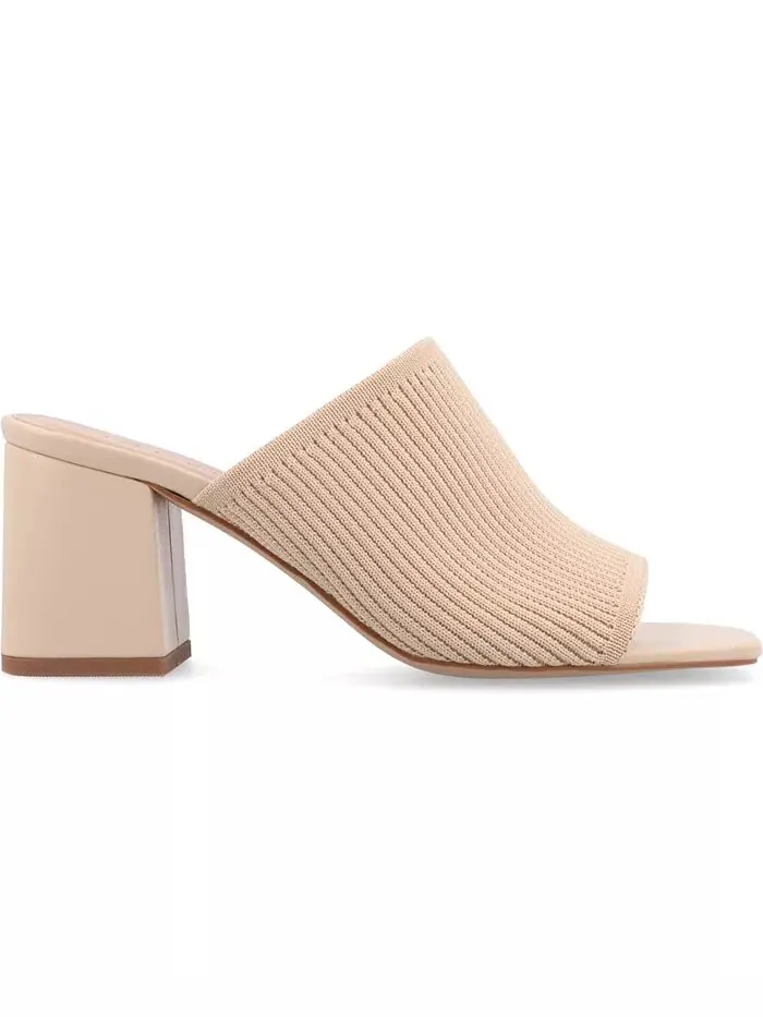 Женские босоножки Lorenna Block Heel Slide Journee Collection — изображение 2 из 7, бежевый