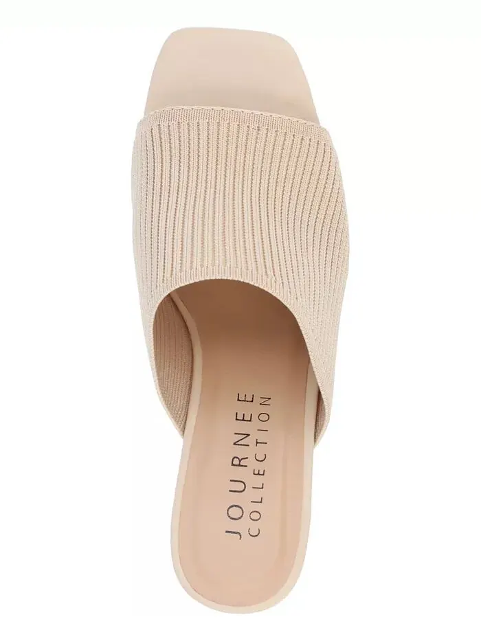 Женские босоножки Lorenna Block Heel Slide Journee Collection — изображение 4 из 7, бежевый