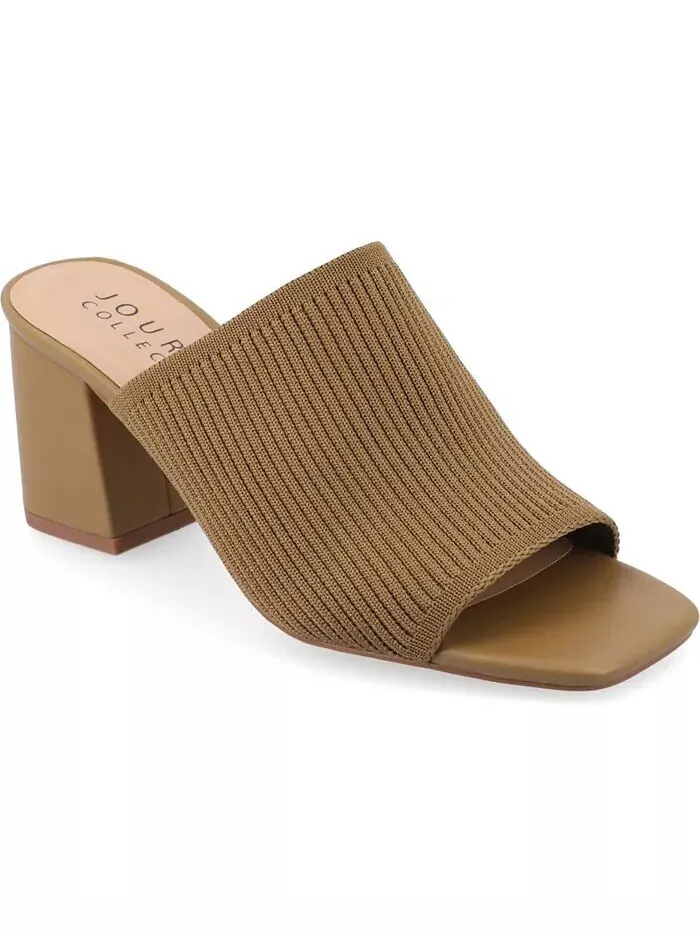 Женские босоножки Lorenna Block Heel Slide Journee Collection — изображение 1 из 7, оливковый