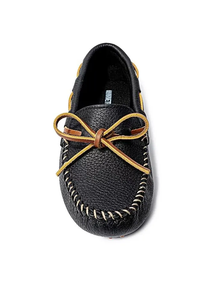 Женские кожаные классические драйверские туфли Minnetonka — изображение 2 из 5, черный