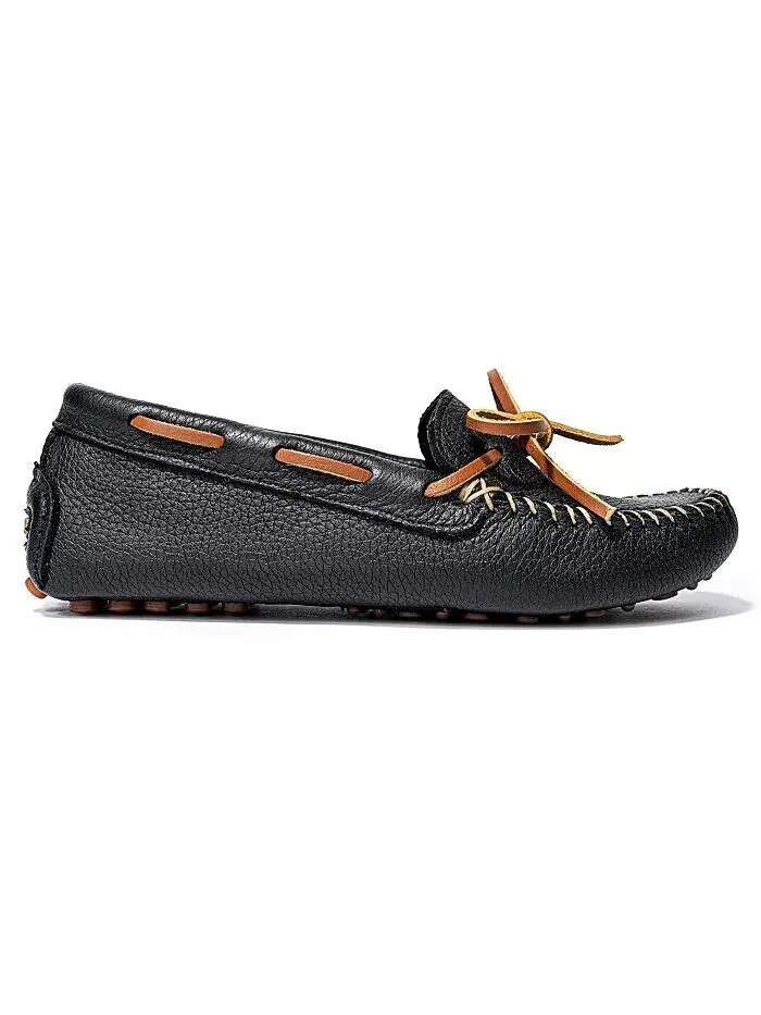 Женские кожаные классические драйверские туфли Minnetonka — изображение 4 из 5, черный
