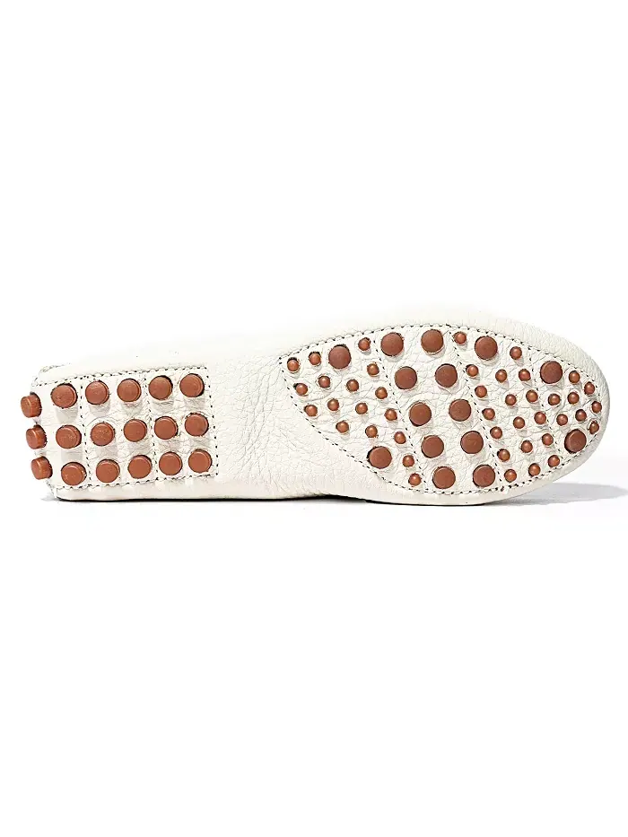 Женские классические водительские туфли из кожи Minnetonka — изображение 3 из 6, белый