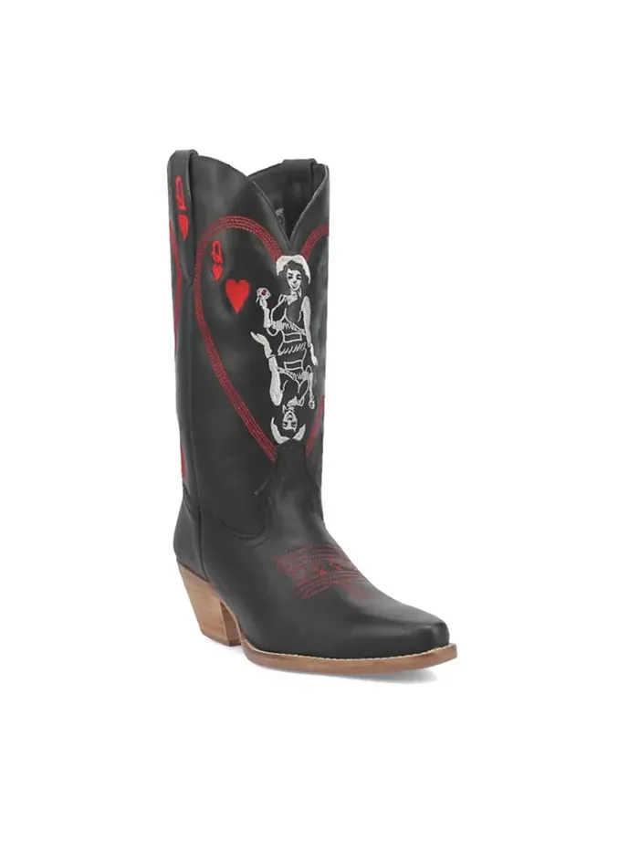 Женские кожаные ботинки Queen A Hearts Dingo — изображение 1 из 1, черный