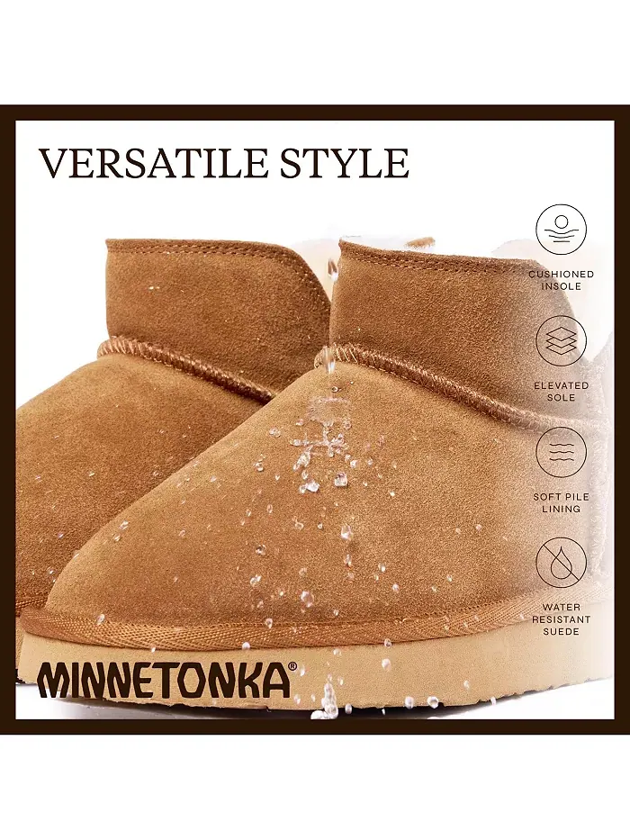 Женские замшевые тапочки-ботильоны Mavie Minnetonka — изображение 3 из 6, бежевый/бежевый