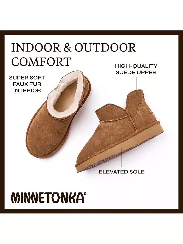 Женские замшевые тапочки-ботильоны Mavie Minnetonka — изображение 4 из 6, бежевый/бежевый