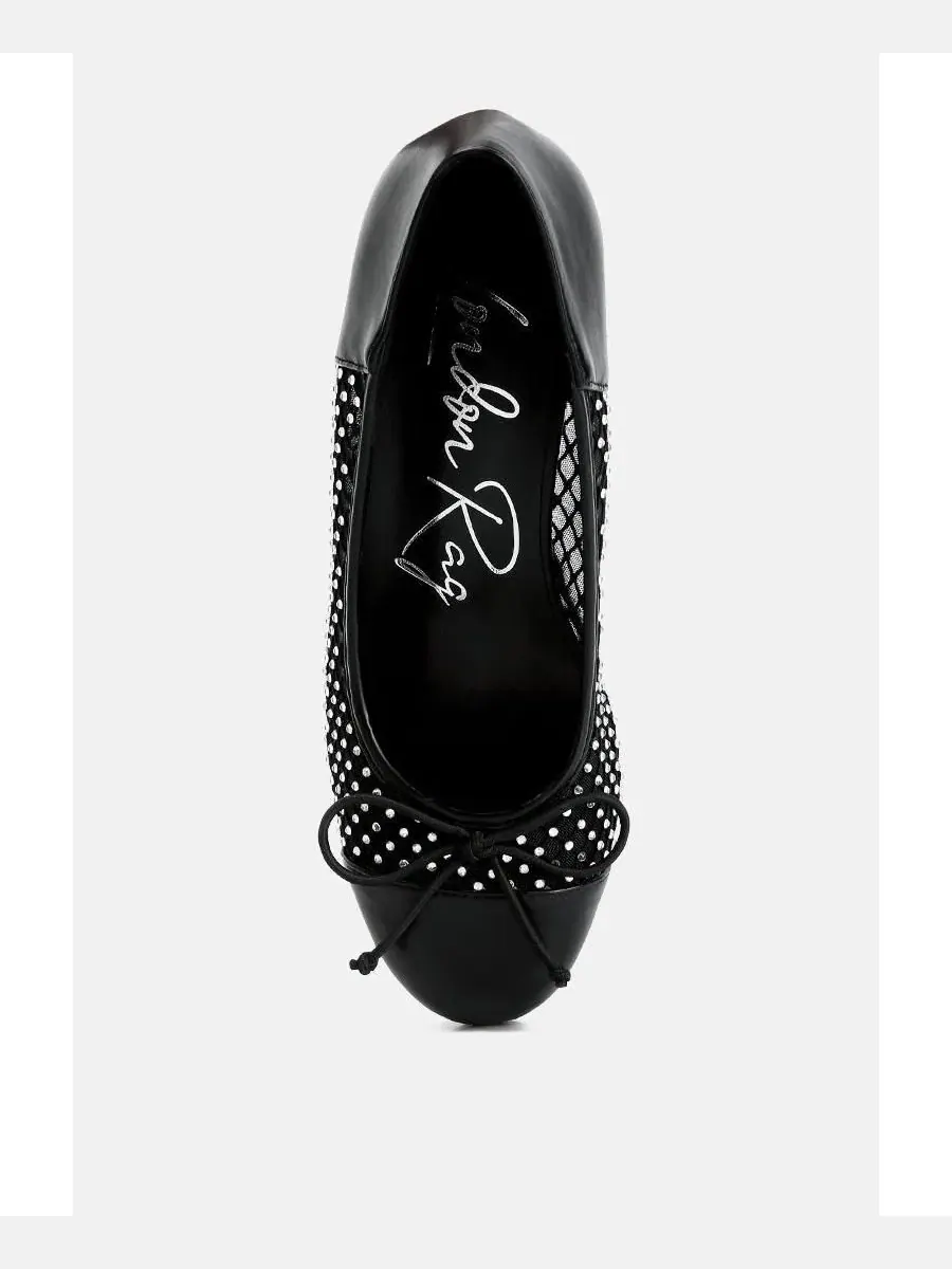 Балетки с принтом, модель Tudum Rhinestone Detail London Rag — изображение 5 из 6, черный
