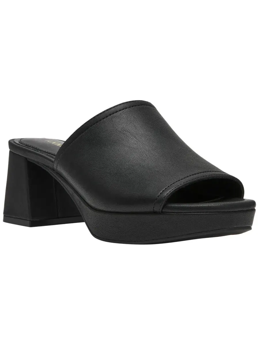 Босоножки на устойчивом каблуке с квадратным носком Primo Block Heel Slip-On Anne Klein — изображение 1 из 7, черный