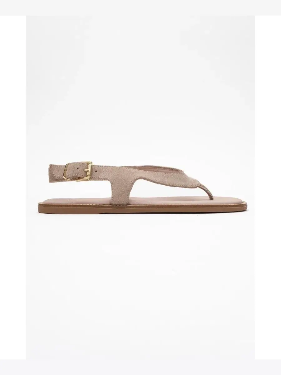 Сандалии-вьетнамки Belinda из итальянской кожи Forever & Always Shoes — изображение 4 из 4, бежевый