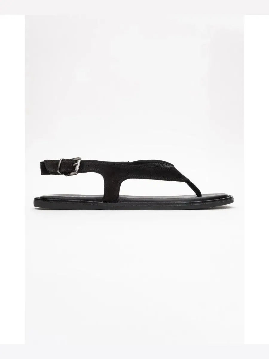 Сандалии Belinda Leather Thong из итальянской замши Forever & Always Shoes — изображение 4 из 4, черный
