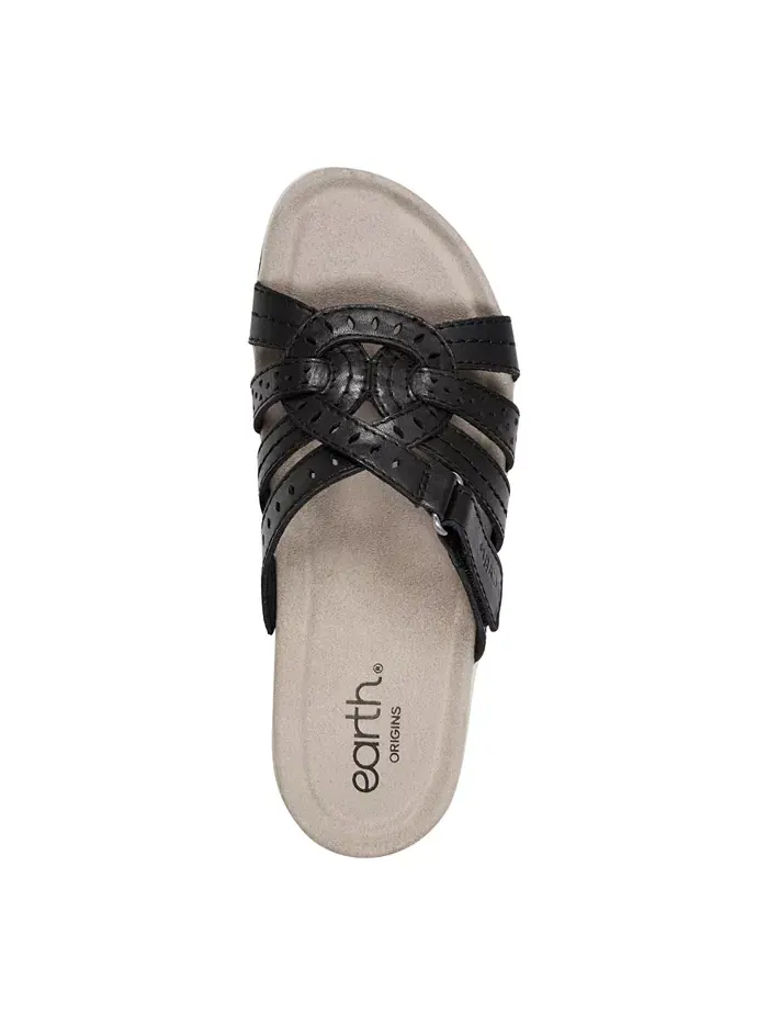 Женские сандалии Sassoni Strappy Slip-On Earth — изображение 4 из 6, черный