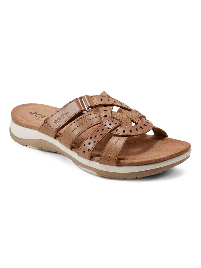 Женские сандалии Sassoni Strappy Slip-On Earth — изображение 1 из 6, коньячный