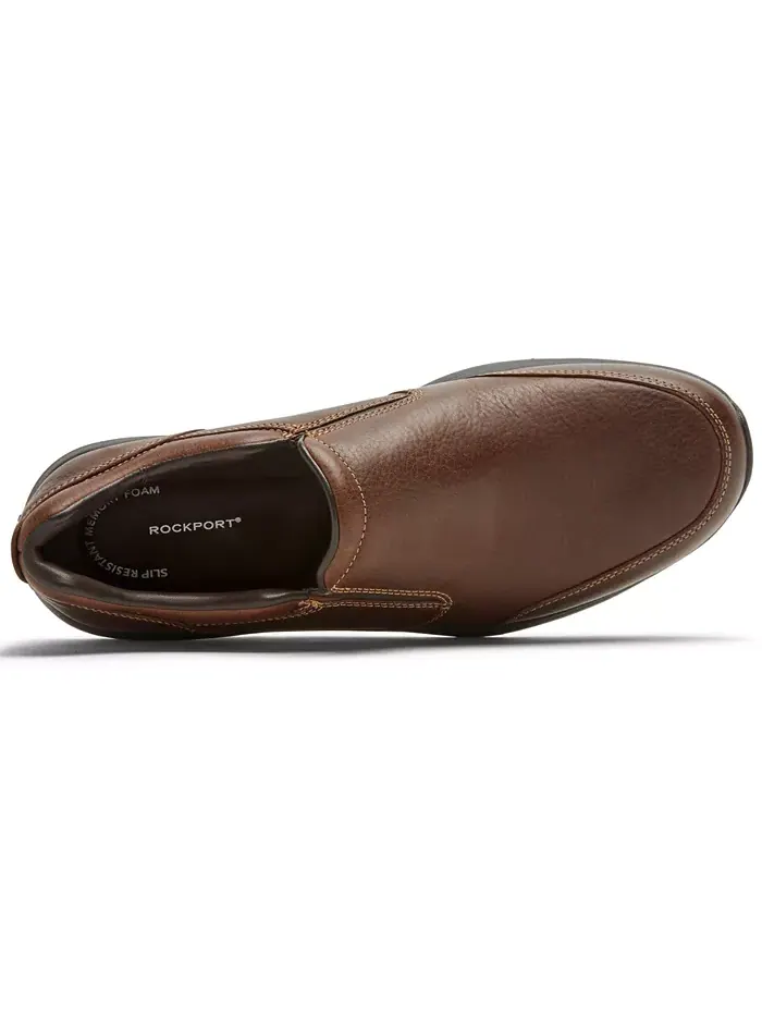 Мужские классические туфли Edgehill Double Gore Slip On Rockport — изображение 3 из 4, коричневый