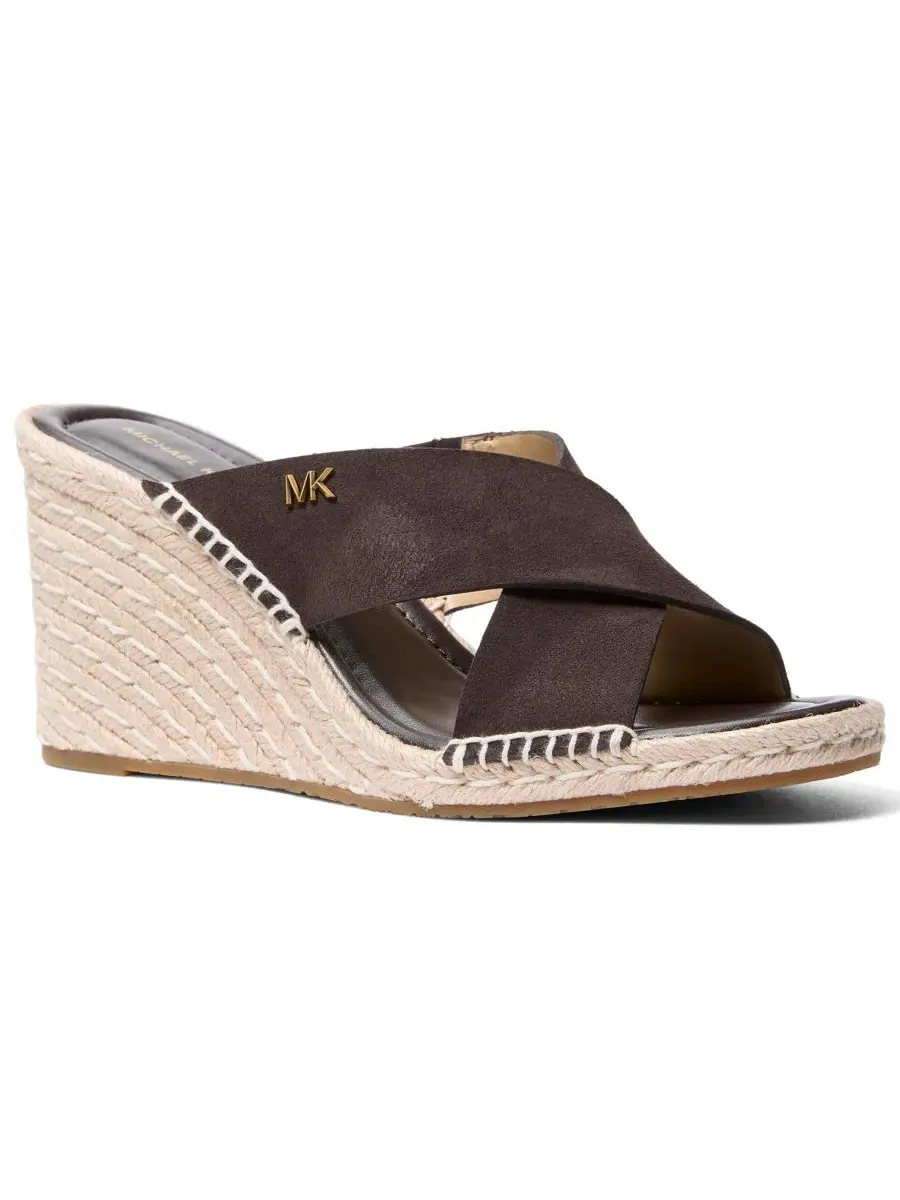 Сандалии-вьетнамки на танкетке Kenzie Michael Kors — изображение 1 из 4, шоколадный