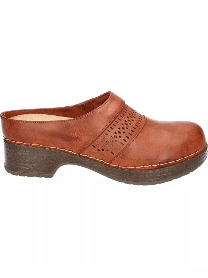Женские легкие рабочие туфли Sidra Slip Resistant Clogs Easy Street — изображение 2 из 5, хикори