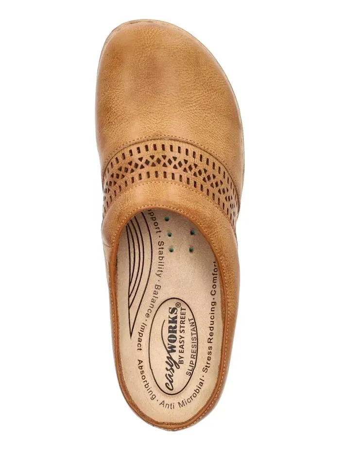 Женские легкие рабочие туфли Sidra Slip Resistant Clogs Easy Street — изображение 4 из 5, желтый