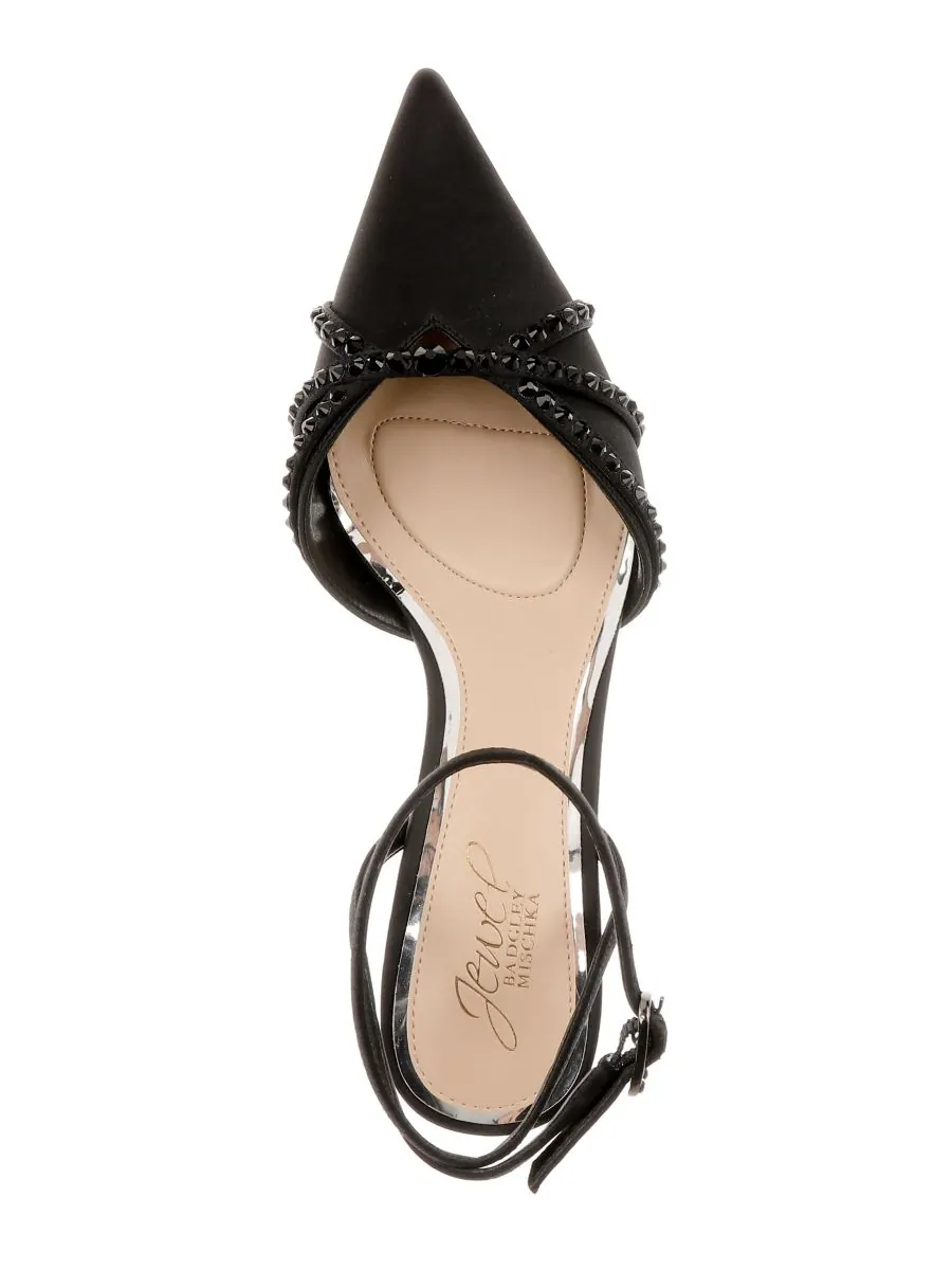 Женские туфли-лодочки Indra с острым носком Jewel Badgley Mischka — изображение 4 из 5, черный