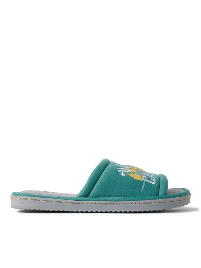 Мужские домашние тапочки Lennox Happy Camper вязаные для душа Dearfoams — изображение 2 из 7, зеленый