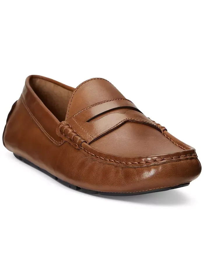 Мужские кожаные лоферы-водители Anders Polo Ralph Lauren — изображение 1 из 4, светлый бежевый