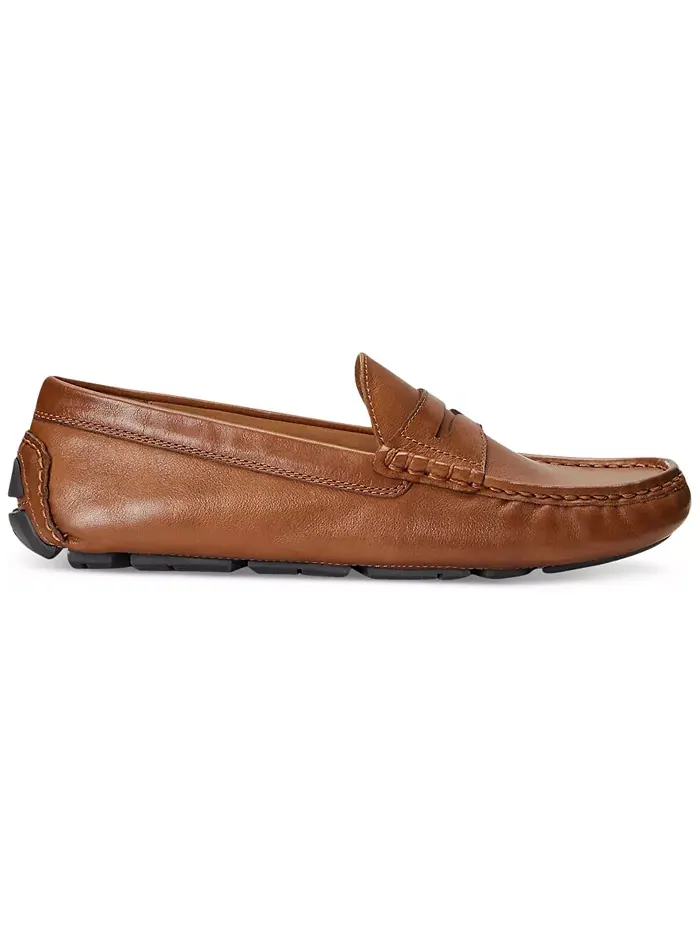 Мужские кожаные лоферы-водители Anders Polo Ralph Lauren — изображение 2 из 4, светлый бежевый