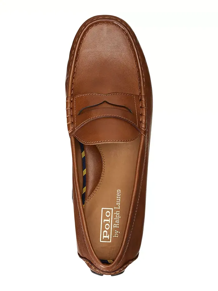 Мужские кожаные лоферы-водители Anders Polo Ralph Lauren — изображение 4 из 4, светлый бежевый