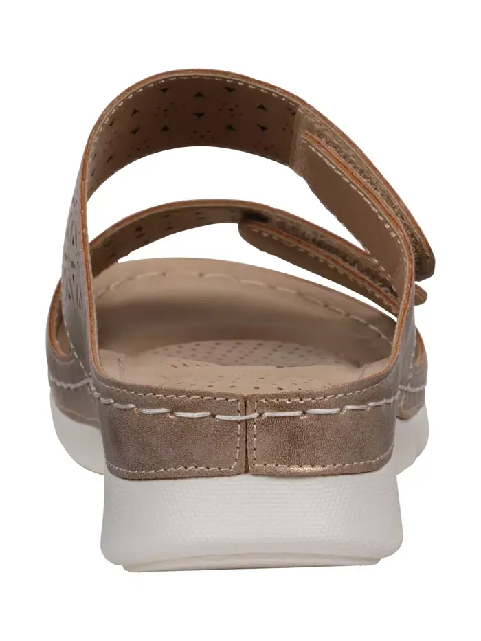 Женские сандалии Verna с регулируемыми двойными ремешками и стелькой GC Shoes — изображение 3 из 5, золотистый