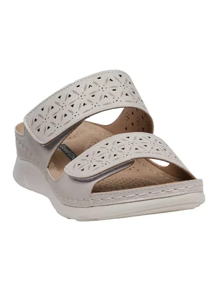 Женские сандалии Verna с регулируемыми двойными ремешками и стелькой GC Shoes — изображение 1 из 5, серебряный