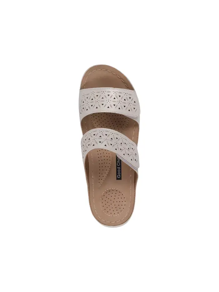 Женские сандалии Verna с регулируемыми двойными ремешками и стелькой GC Shoes — изображение 4 из 5, серебряный