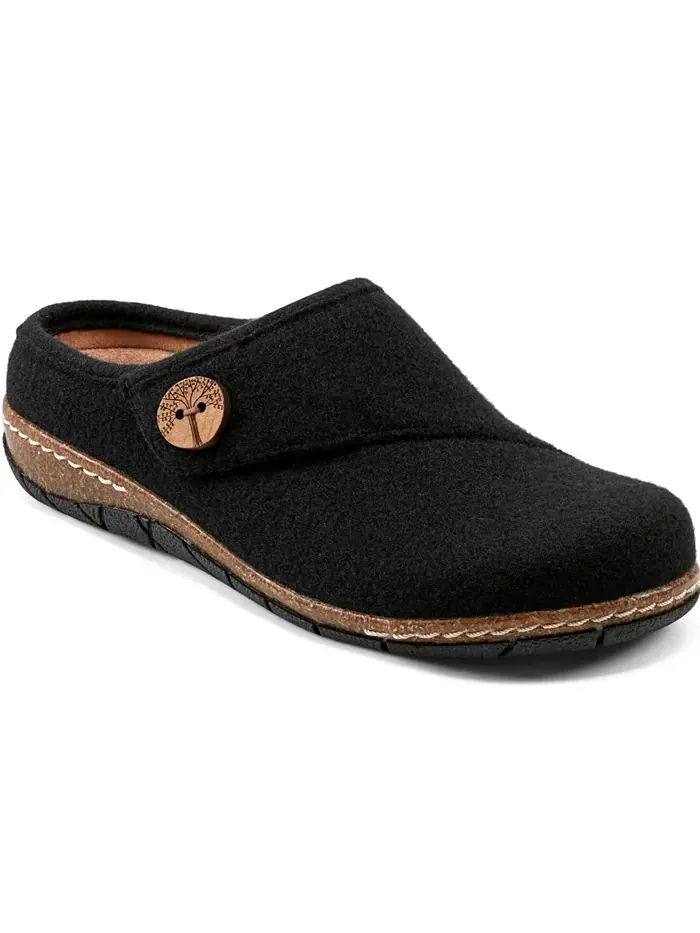 Женские сабо Ezra Button Wrap Slip-On Earth — изображение 1 из 5, черный