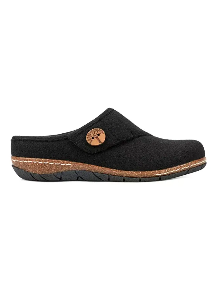 Женские сабо Ezra Button Wrap Slip-On Earth — изображение 2 из 5, черный