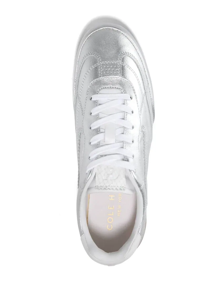 Женские кроссовки GrandPrø Turf 20 на шнуровке Cole Haan — изображение 4 из 5, серебристый/белый