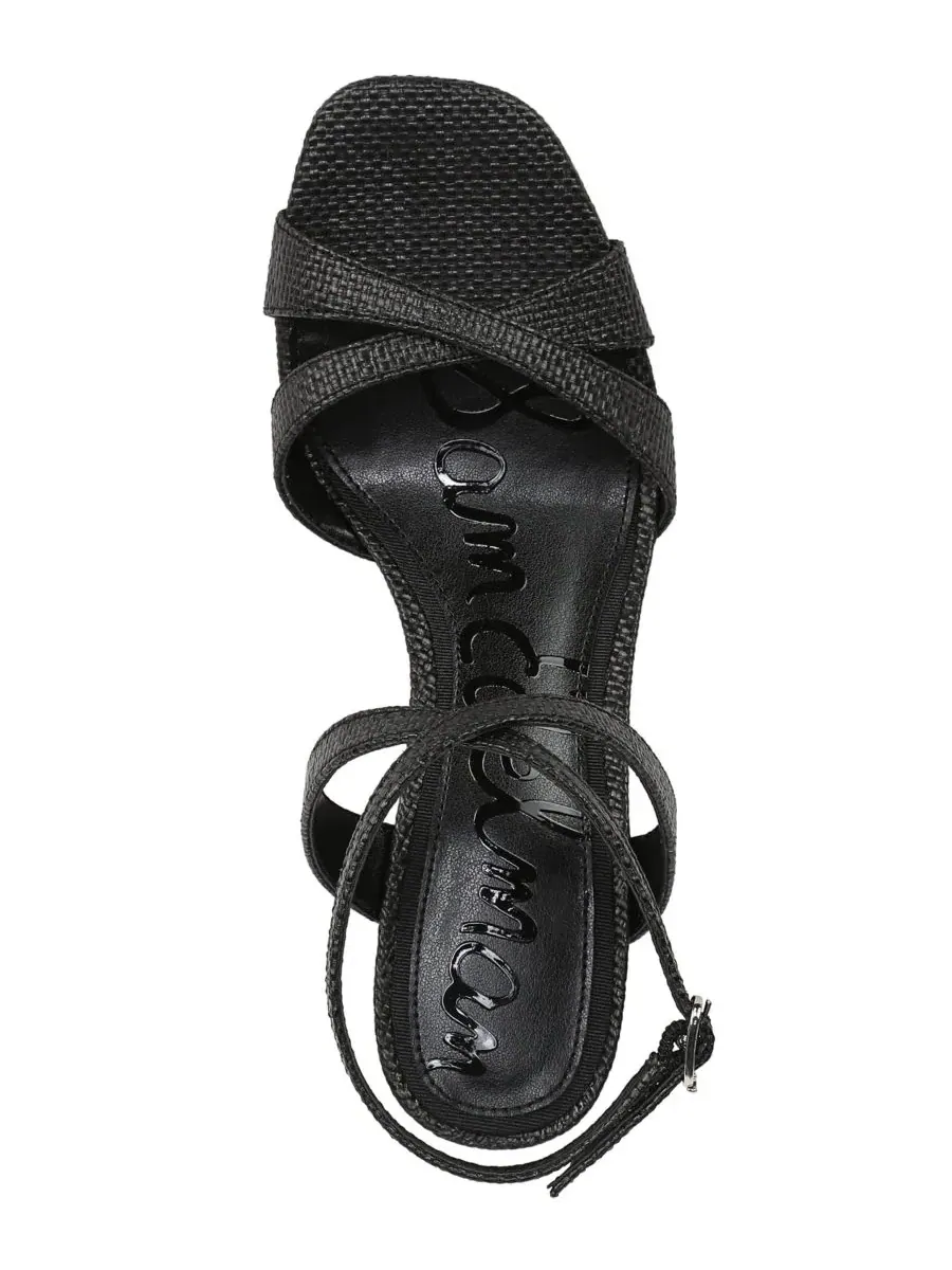 Женские сандалии на танкетке Davi с ремешками Sam Edelman — изображение 4 из 5, черный